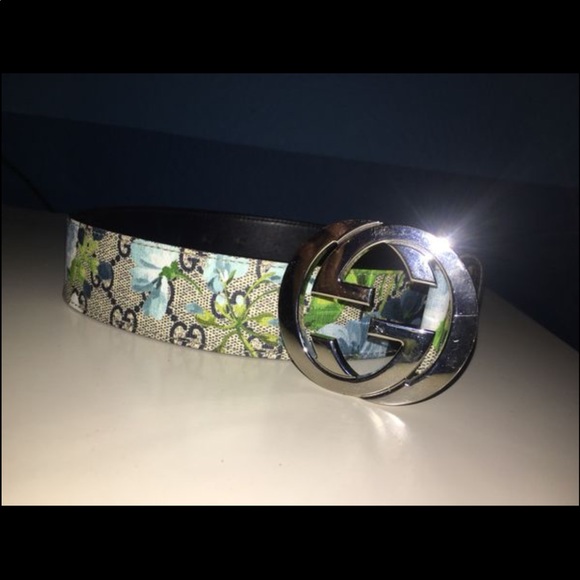 flowery gucci belt